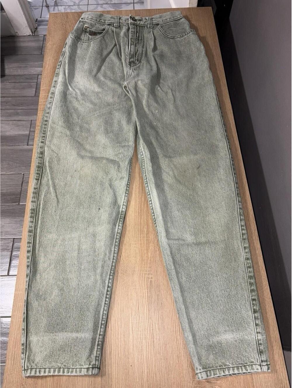 SIVIK Jeans Mens 31x32 Green Denim Vintage Straight Leg
